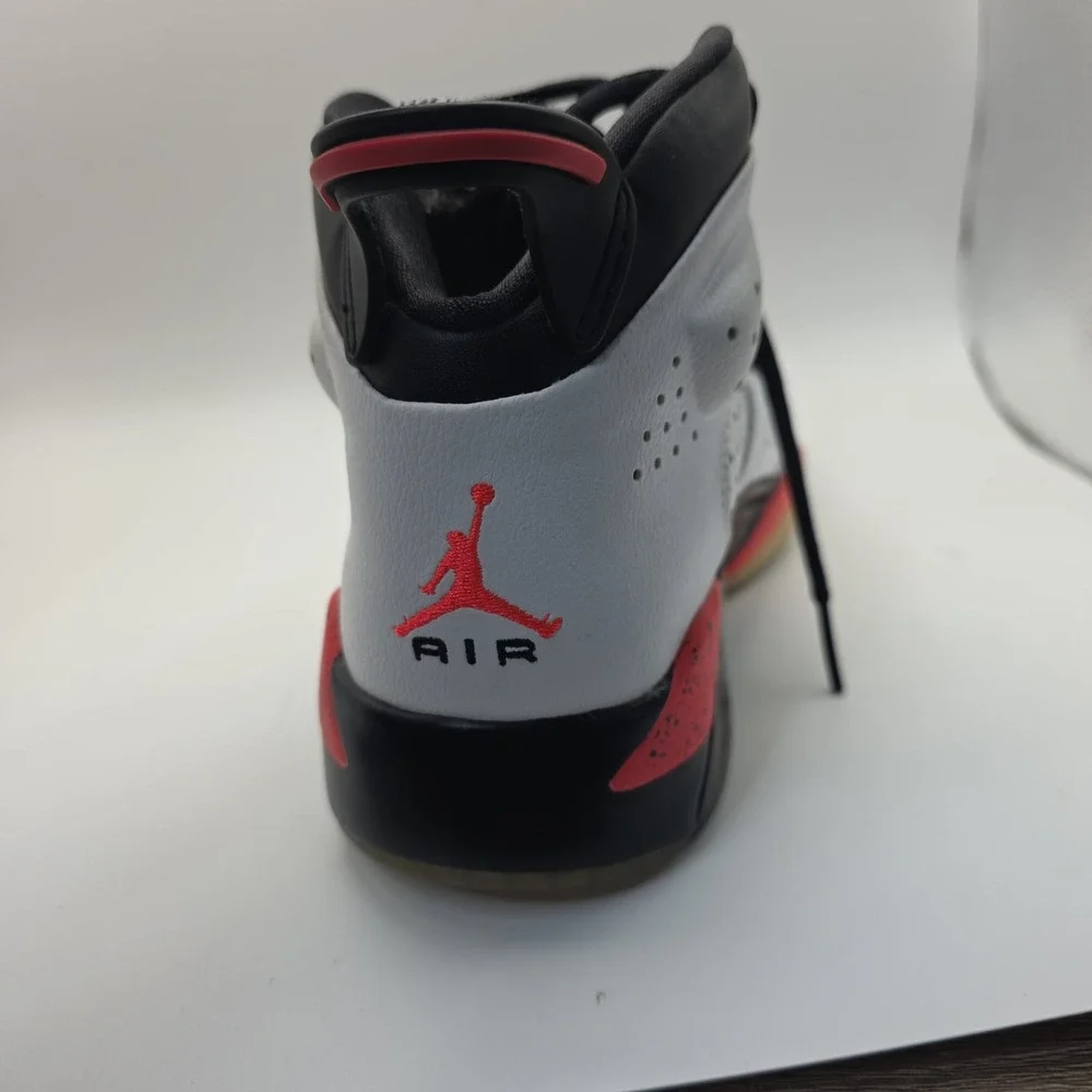 Jordan‎ 6-17-23 White Infrared Black Speckled Mid Sneakers 428818-123 Mens 5Y